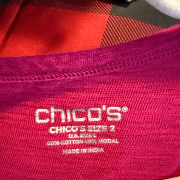 Chicos Gathered Sleeve Slub Tee - Picture 5 of 7